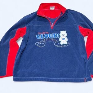 Care Bears Get Off My Cloud Y2K Quarter Zip Fleece L